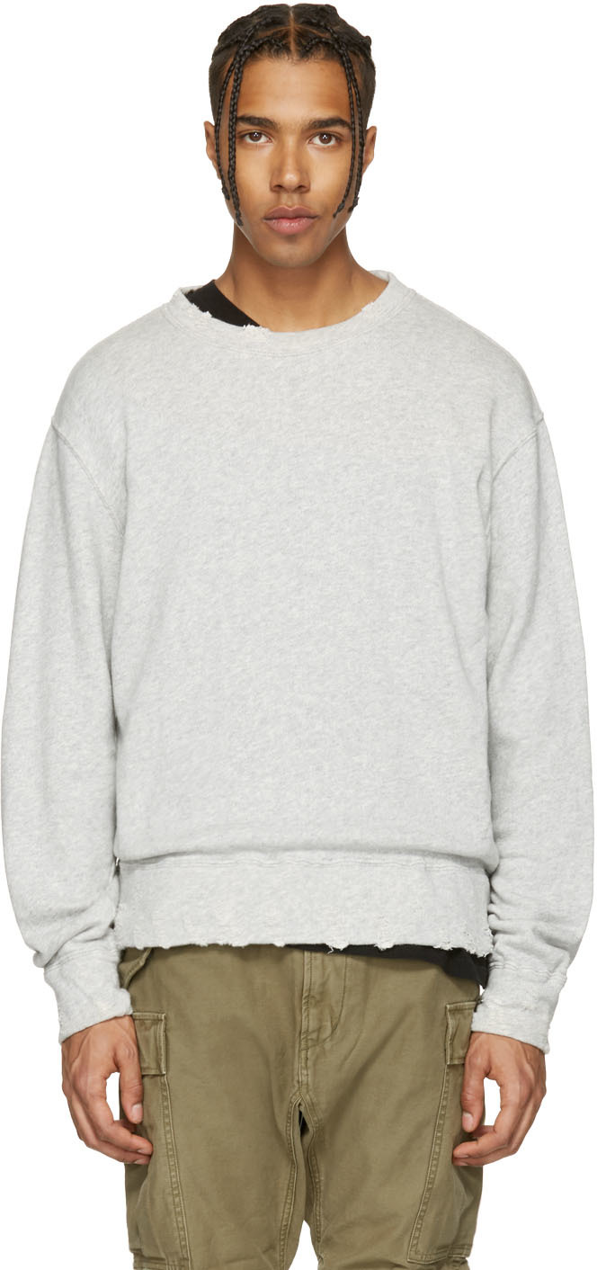 R13: Grey Vintage Sweatshirt | SSENSE