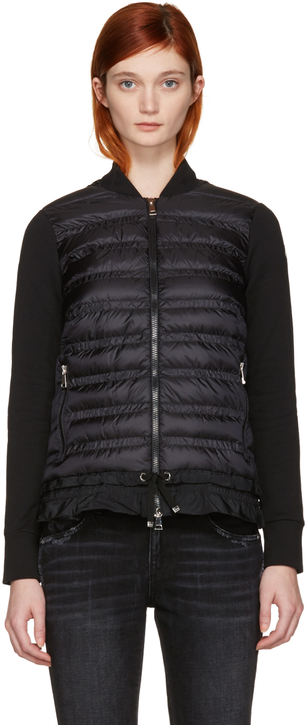 Moncler: Black Down Panel Jacket | SSENSE