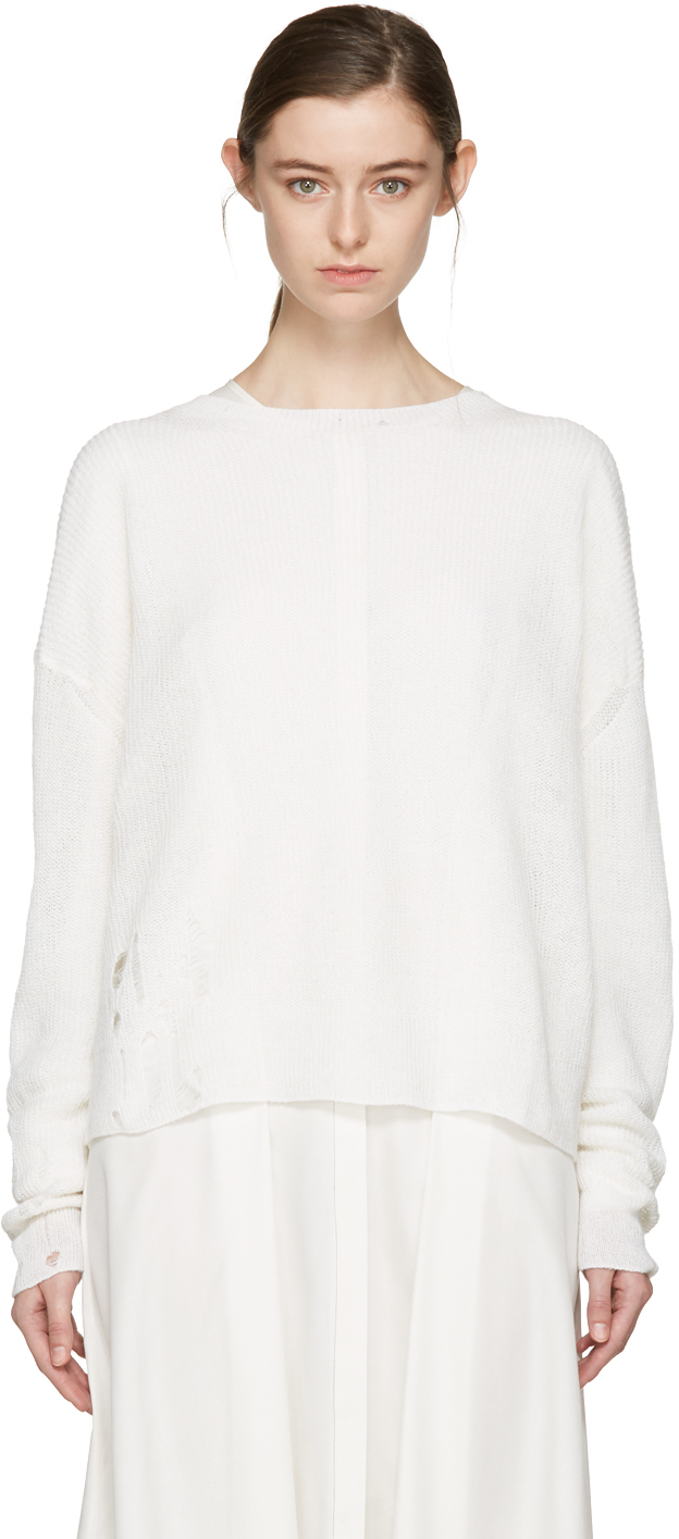 Acne Studios: Off-White Aisha Knit Pullover | SSENSE