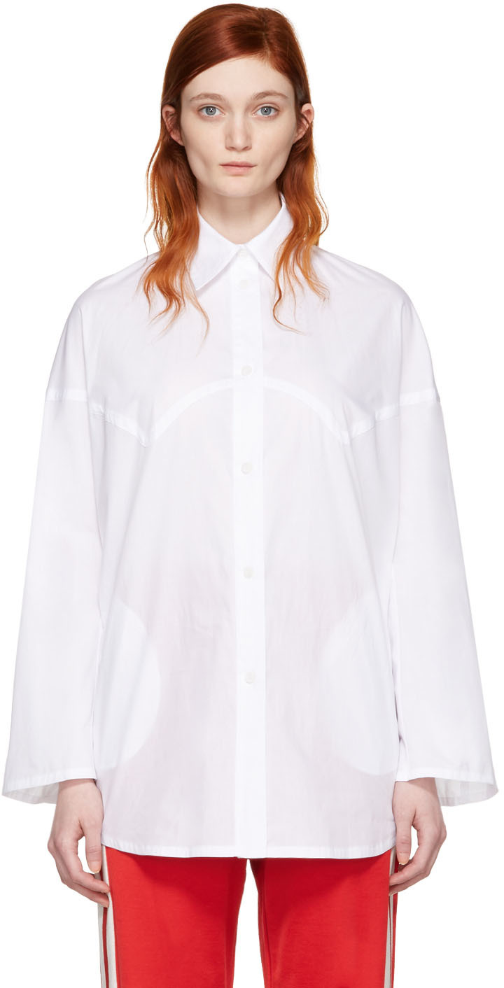 MM6 Maison Margiela: White Poplin Shirt | SSENSE