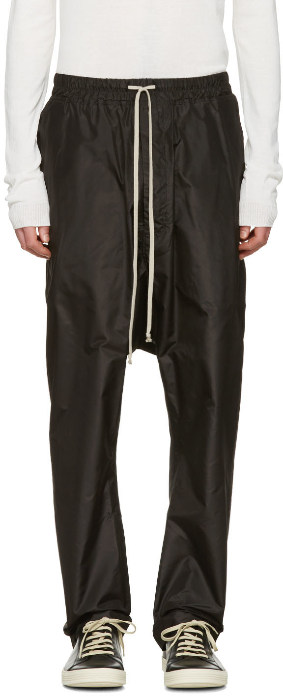 Rick Owens: Black Drawstring Trousers | SSENSE