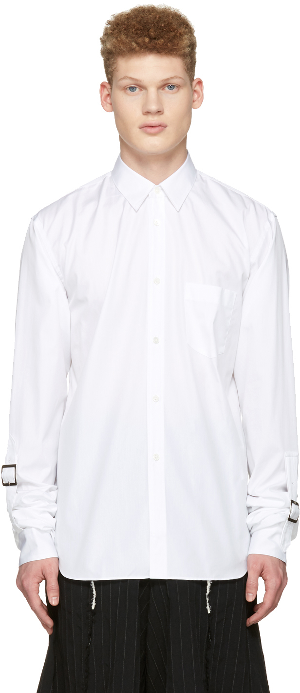 Comme des Garçons Shirt: White Adjustable Sleeves Shirt | SSENSE