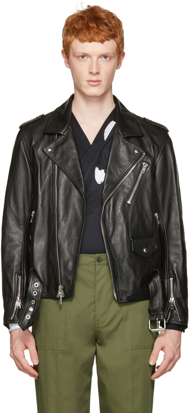 3.1 Phillip Lim: Black Leather Biker Jacket | SSENSE