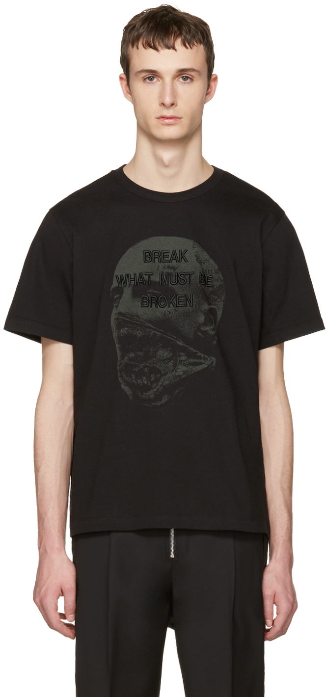 Juun.J: Black 'Break What Must Be Broken' T-Shirt | SSENSE