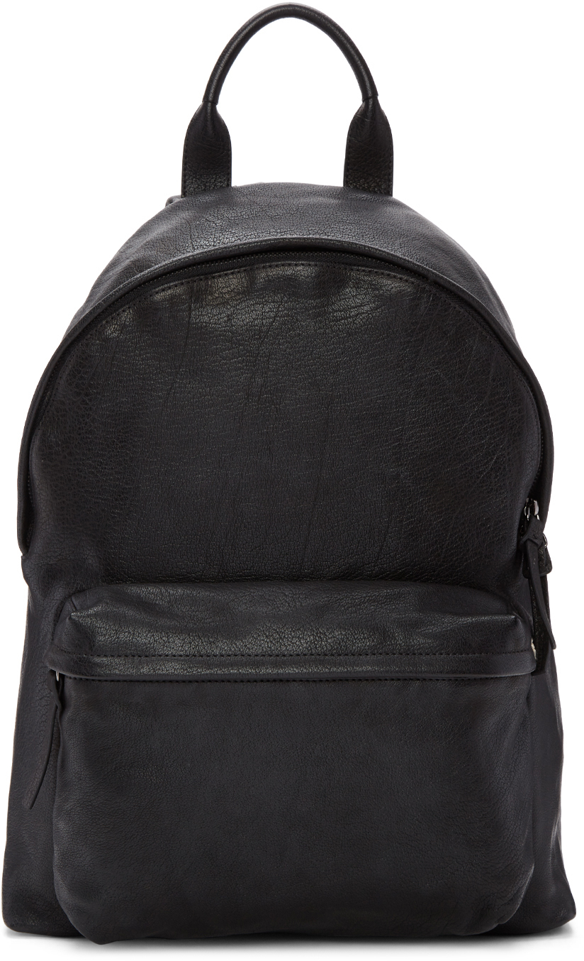 Officine Creative: Black Leather Backpack | SSENSE