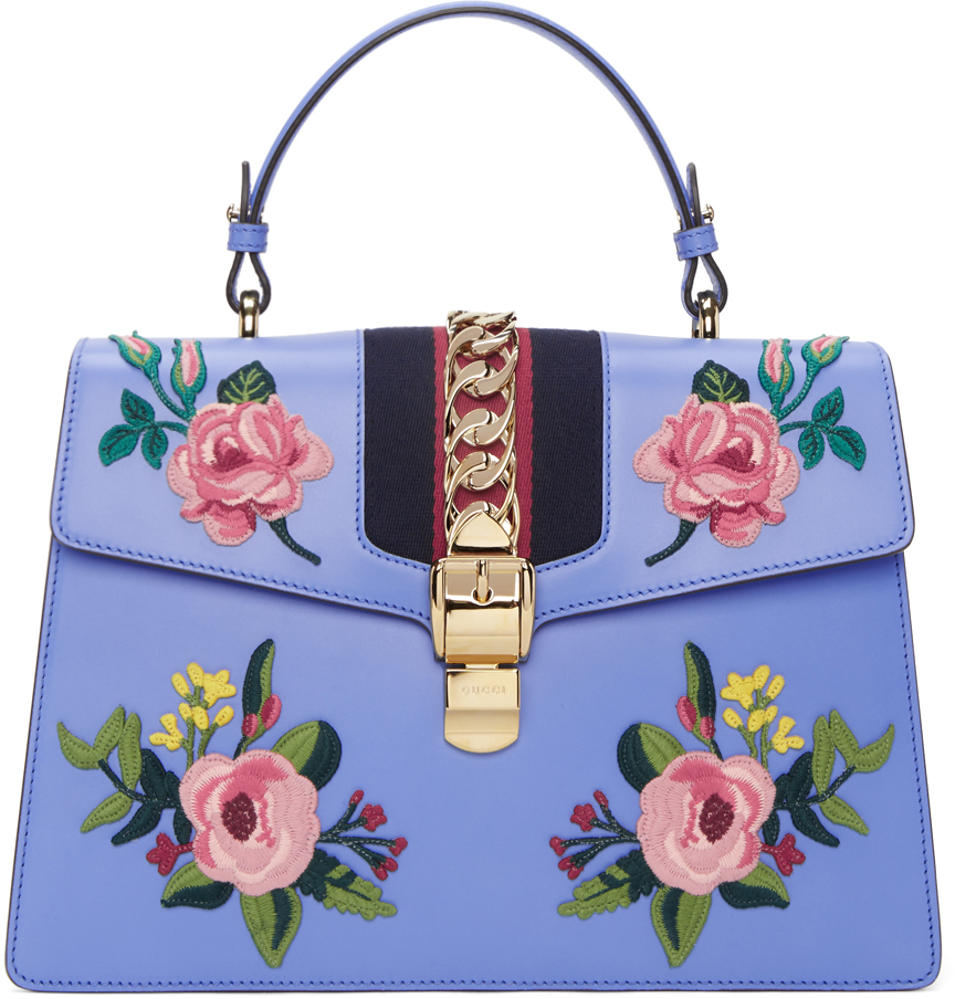 Gucci: Blue Medium Sylvie Bag | SSENSE UK