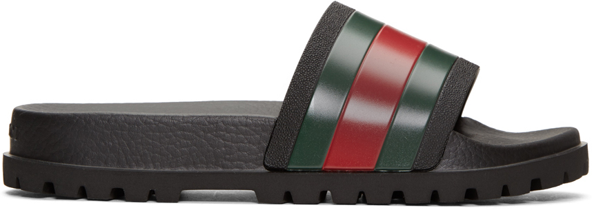 Gucci: Tricolor Pursuit Trek Stripes Sandals | SSENSE