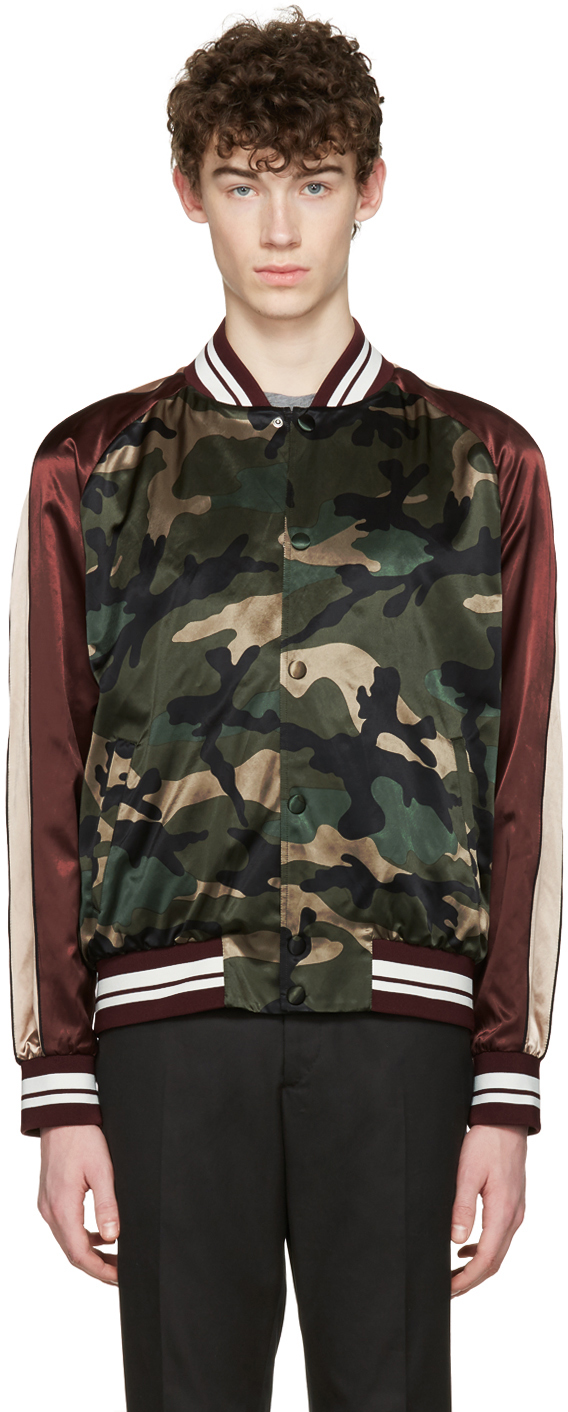 Valentino Green Camo Souvenir Bomber Jacket SSENSE 대한민국