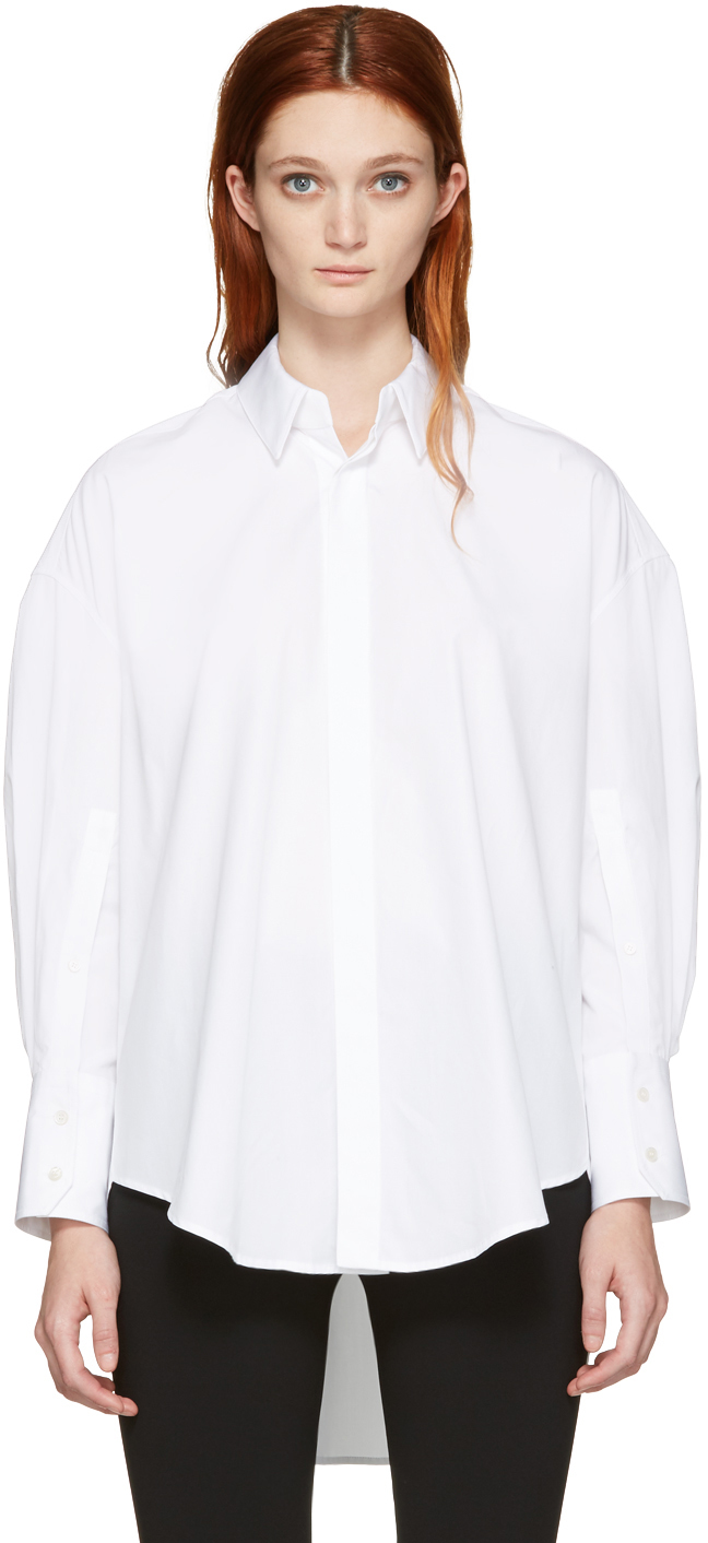 Calvin Klein Collection: White Boxy Khia Shirt | SSENSE