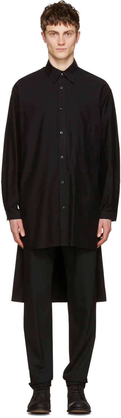 Yohji Yamamoto: Black Staff Shirt | SSENSE