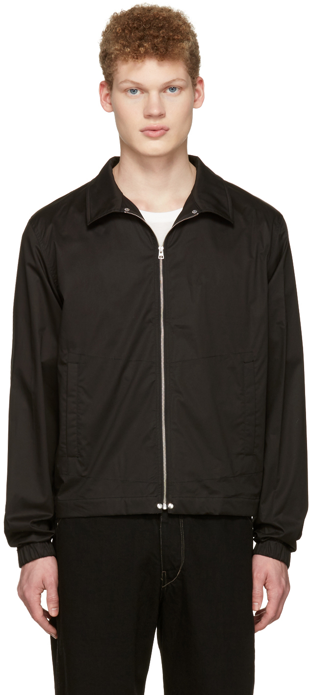 LEMAIRE: Black Windbreaker Jacket | SSENSE UK