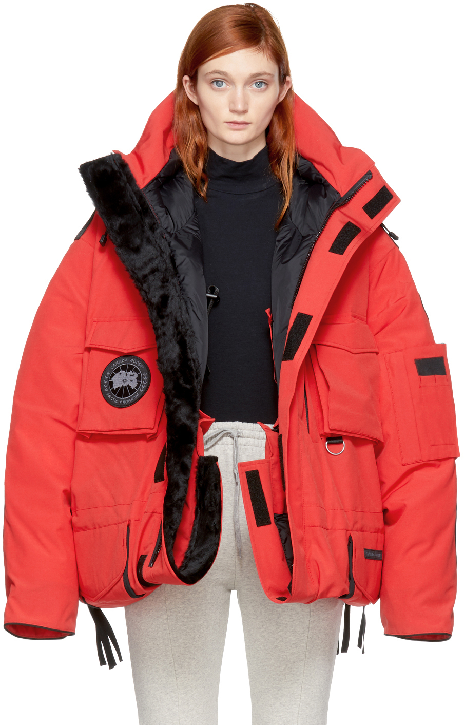 VETEMENTS: Red Canada Goose Edition Down Parka | SSENSE