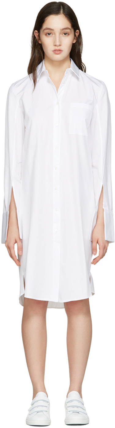 Atea Oceanie: White Wide Cuff Dress | SSENSE