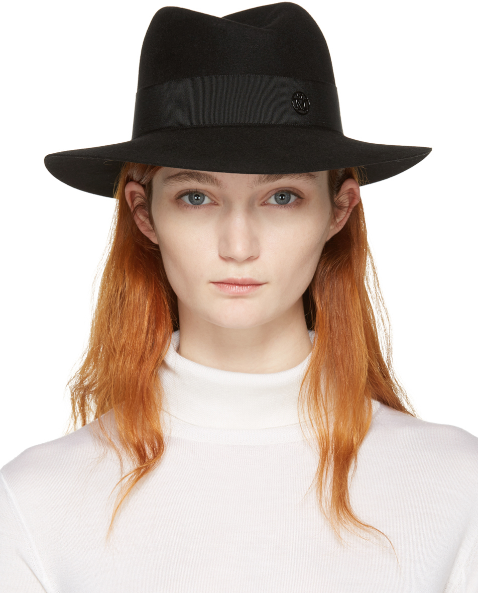 Maison Michel: Black Felt Virginie Fedora | SSENSE UK