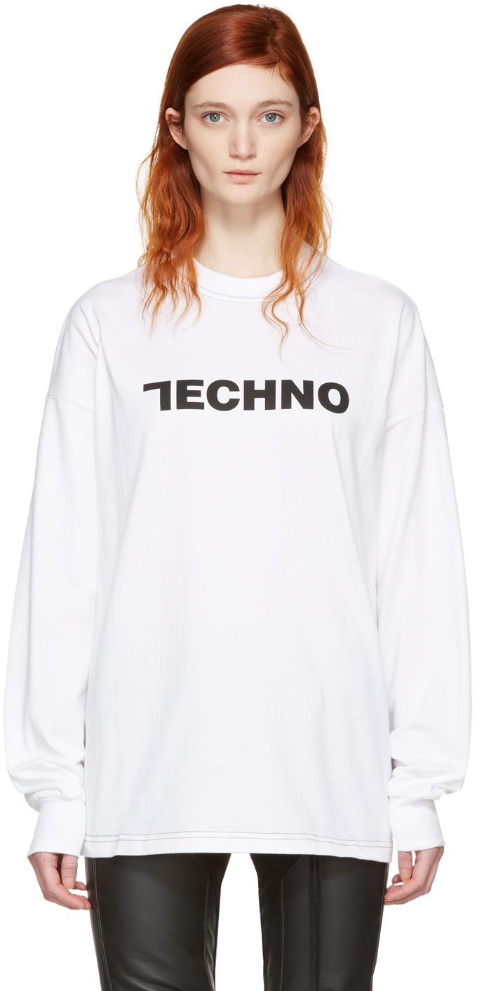 1017 ALYX 9SM: White 'Techno' Long Sleeve T-Shirt | SSENSE