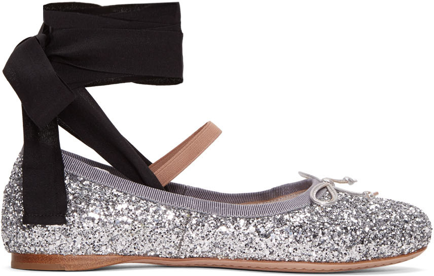 miu miu glitter flats