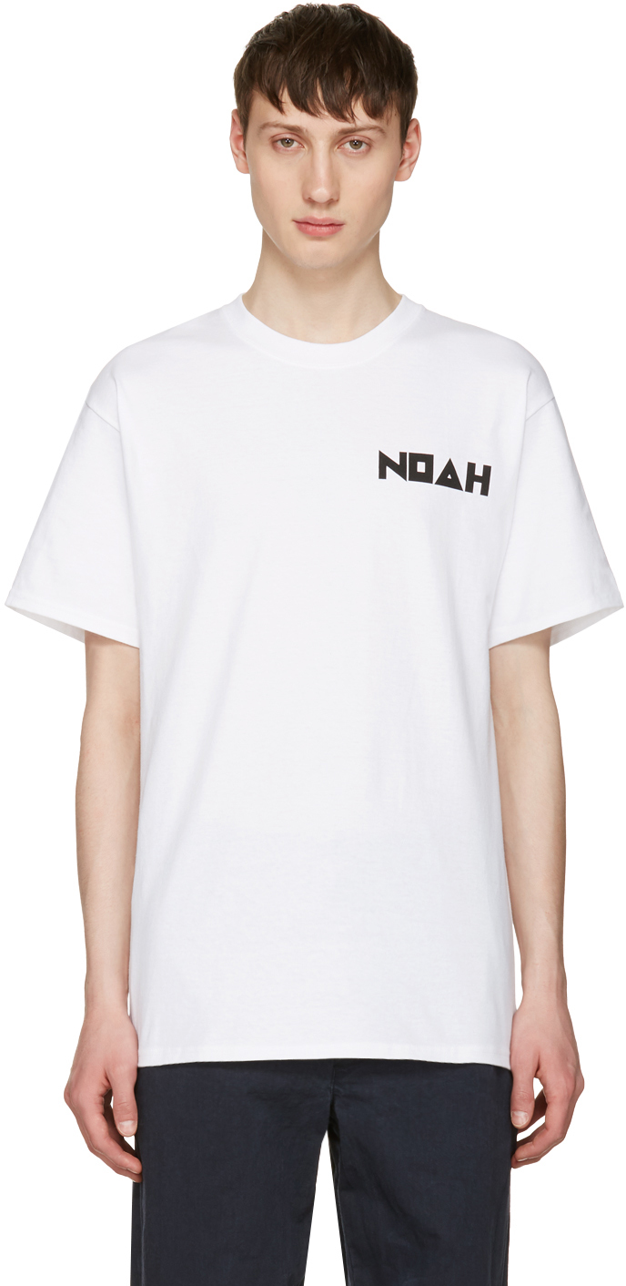 Noah: White Jody Logo T-Shirt | SSENSE
