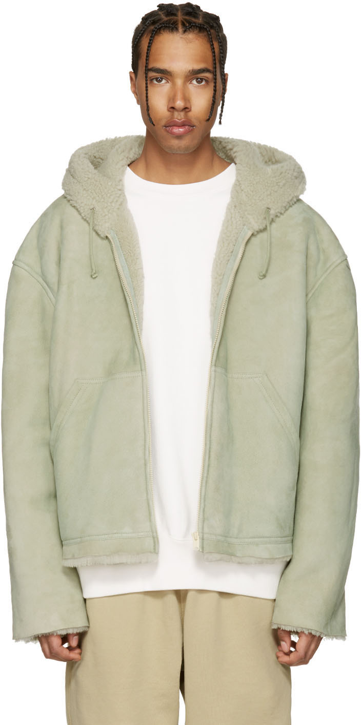YEEZY: Green Shearling Jacket | SSENSE