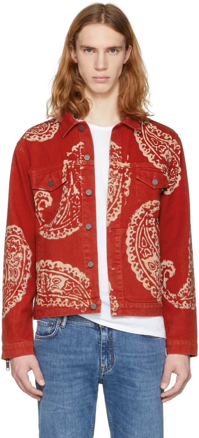 424 Red Paisley Denim Trucker Jacket SSENSE 대한민국