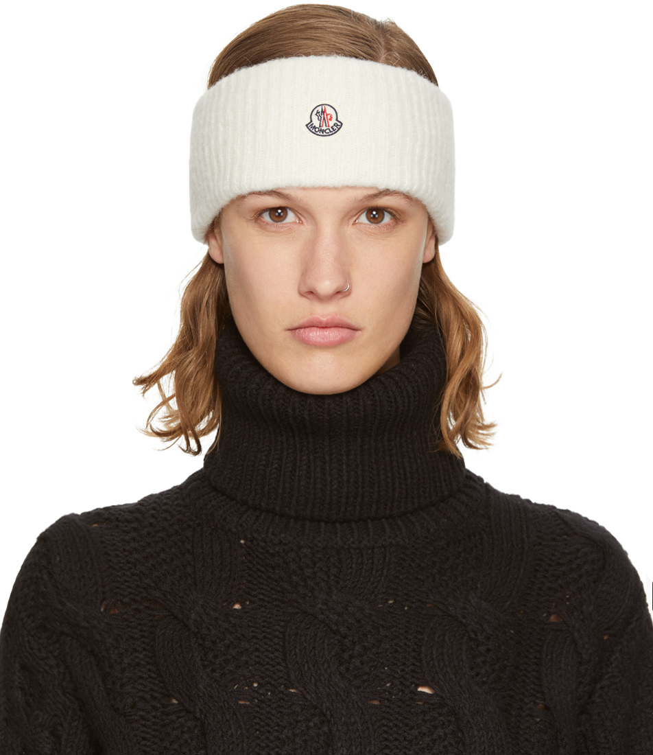 Moncler: White Logo Headband | SSENSE