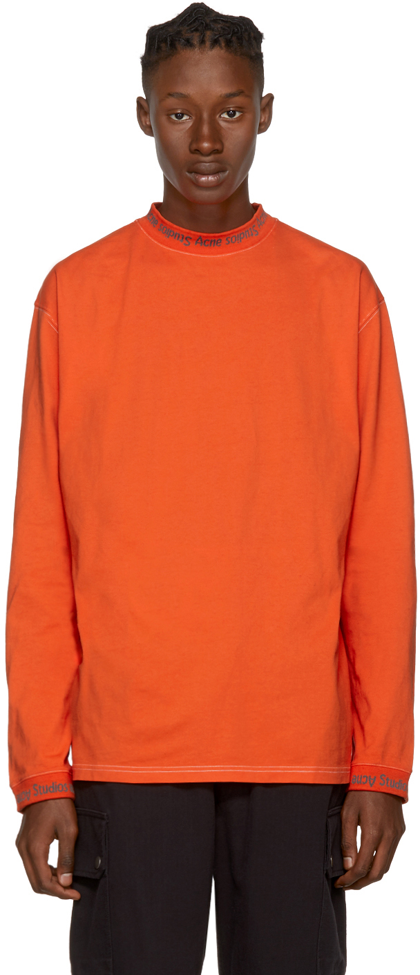 Acne Studios: Orange Long Sleeve Greta T-Shirt | SSENSE UK