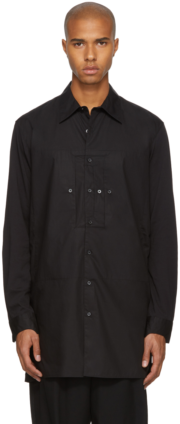 Y-3: Black Double Pocket Shirt | SSENSE