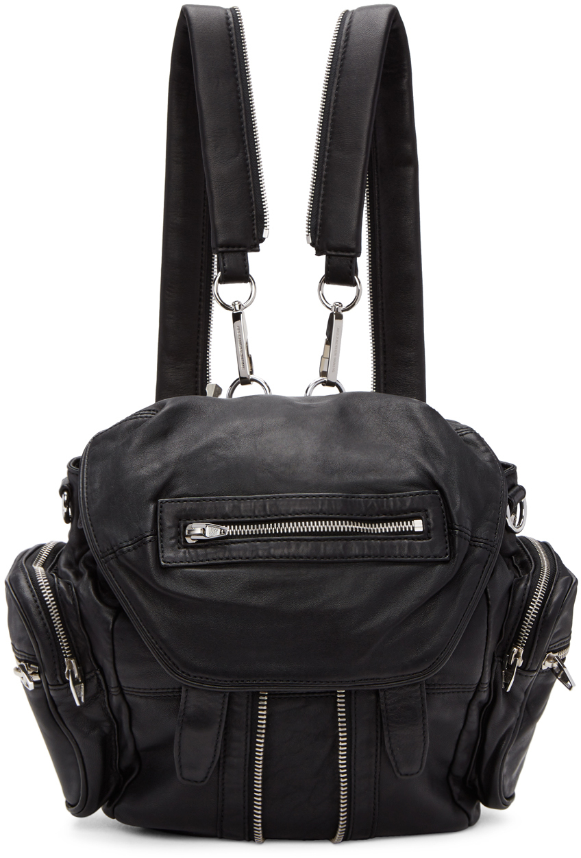 Alexander Wang: Black & Silver Mini Marti Backpack | SSENSE