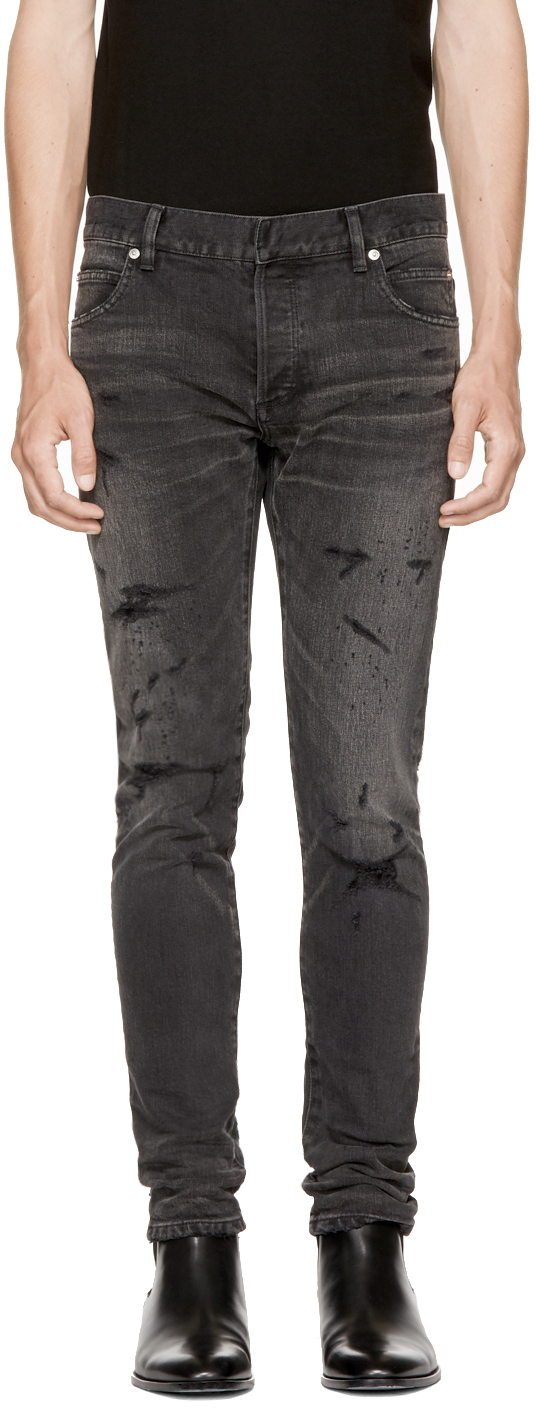 Balmain: Black Vintage Six-Pocket Jeans | SSENSE