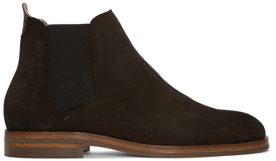 H by Hudson: Brown Suede Tonti Chelsea Boots | SSENSE