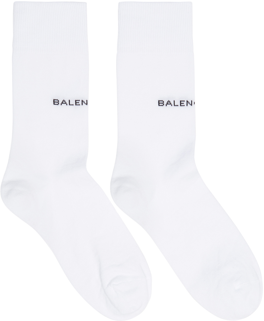 Balenciaga: White Logo Socks | SSENSE