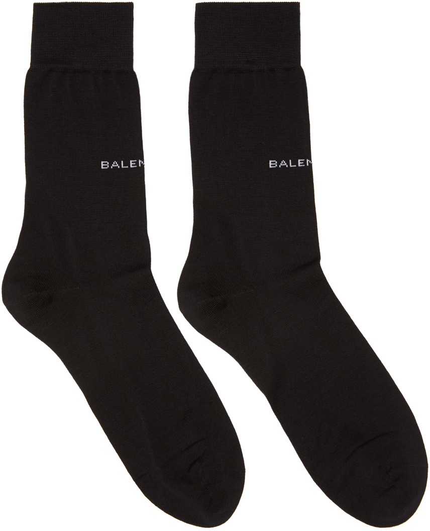 Balenciaga: Black Logo Socks | SSENSE