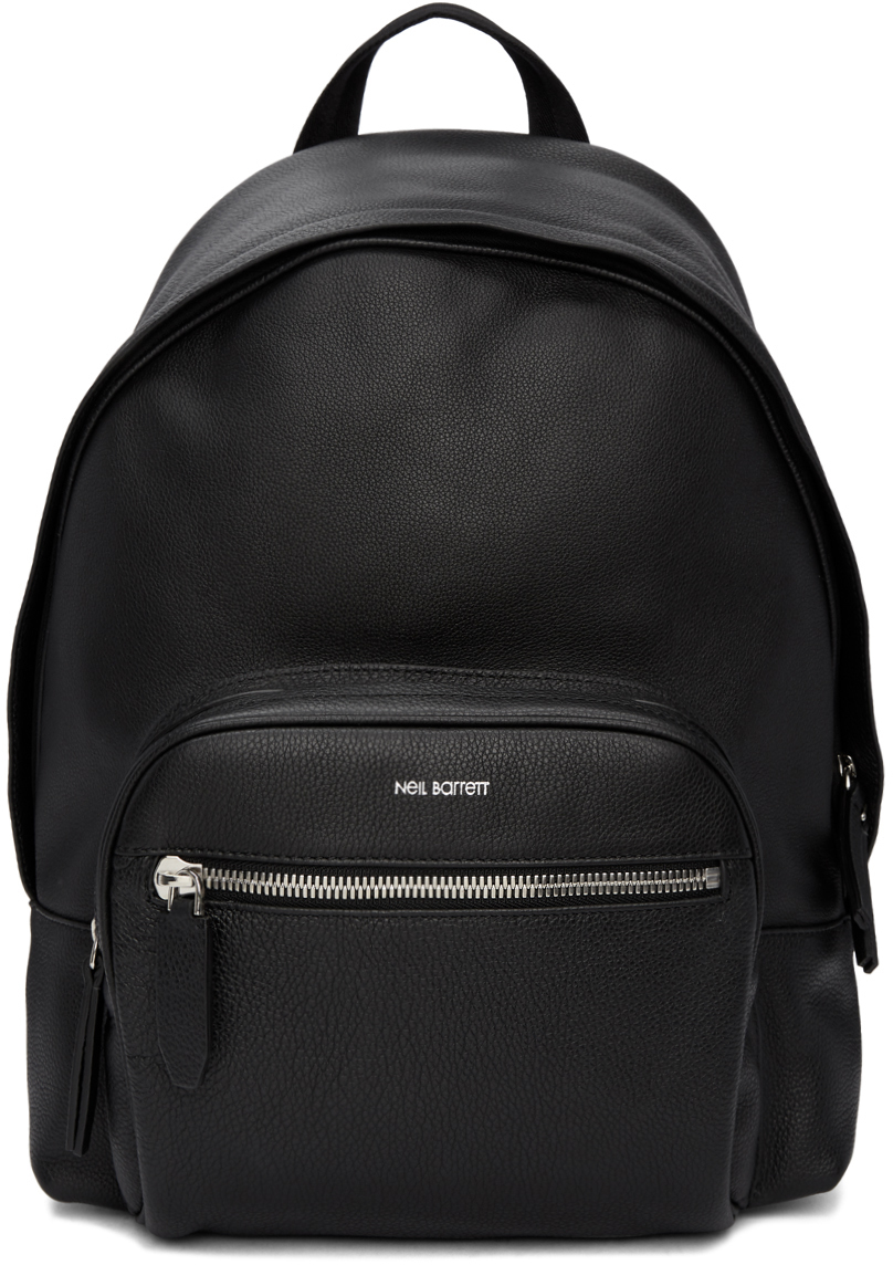 Neil Barrett: Black Leather Flap Backpack | SSENSE