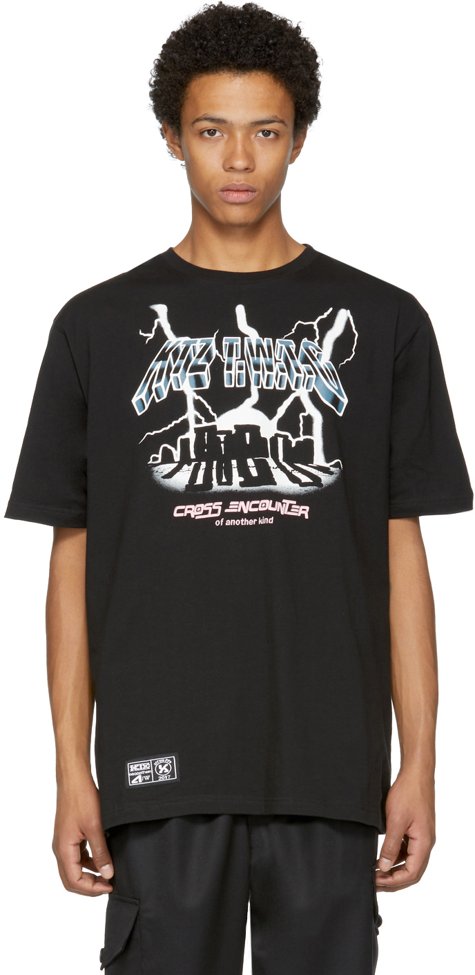 KTZ: Black 'Cross Encounter' T-Shirt | SSENSE