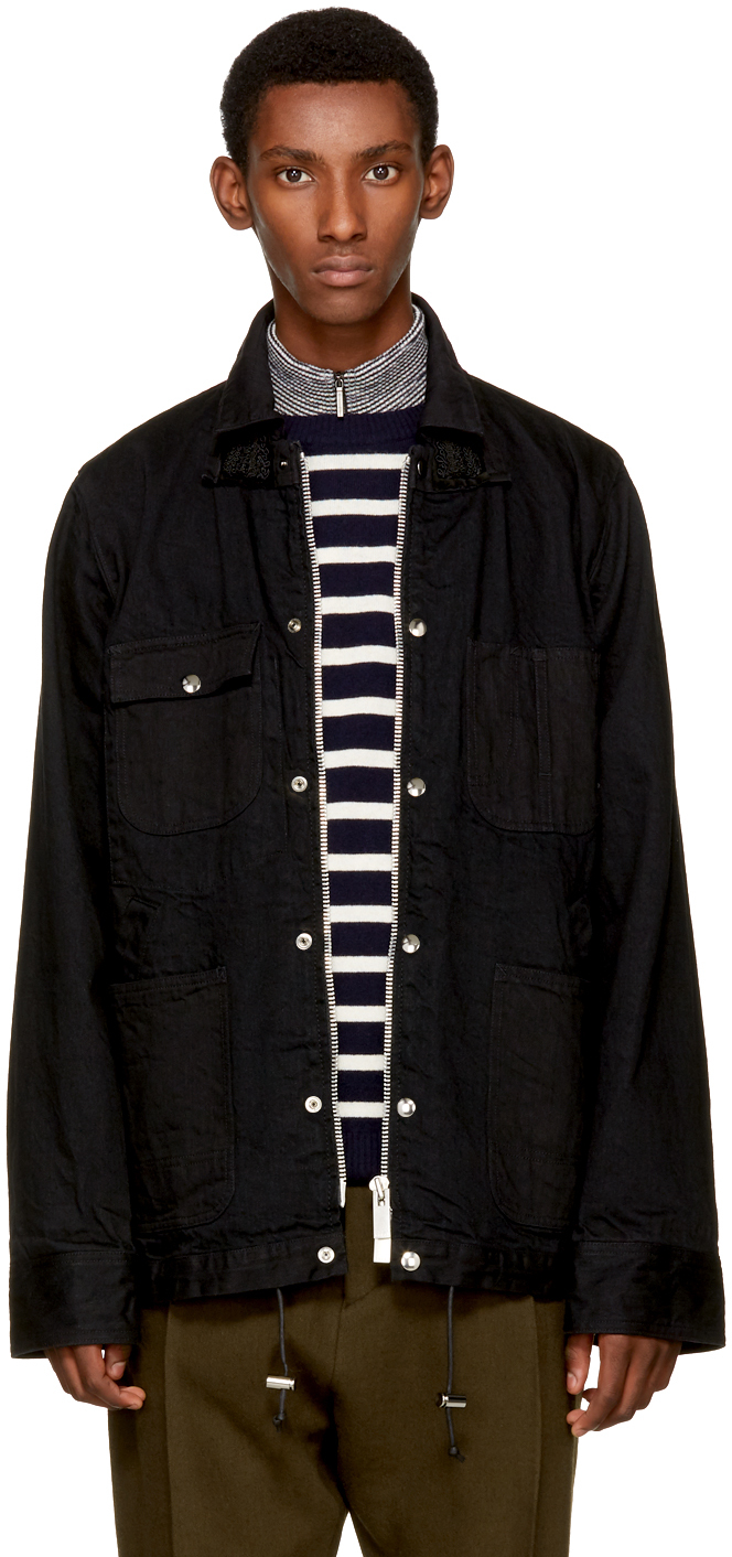 sacai: Black Denim Jacket | SSENSE UK