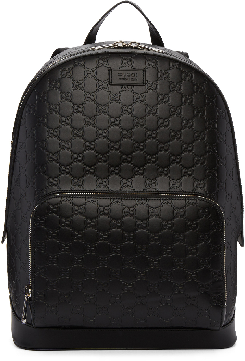 Gucci: Black 'Gucci Signature' Backpack | SSENSE