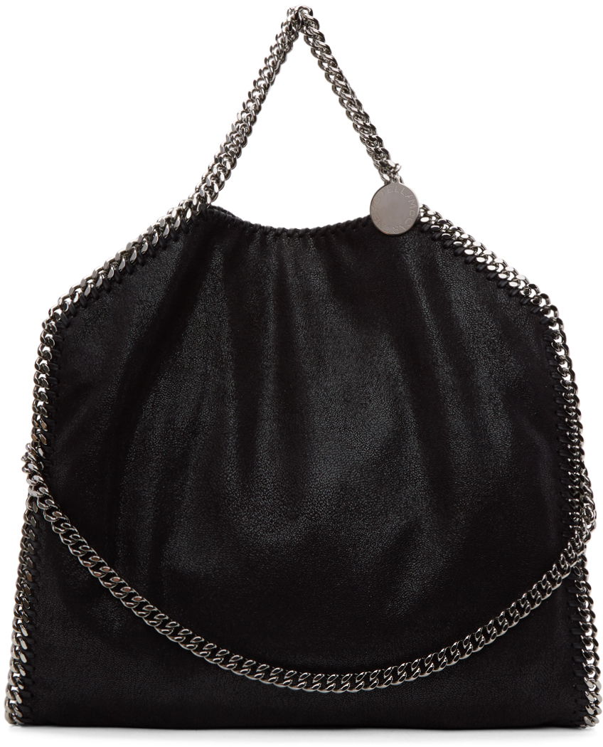 Stella McCartney Black Falabella Fold Over Tote SSENSE UK