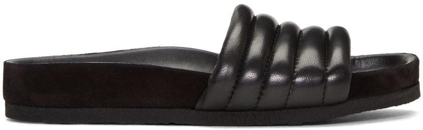 Isabel Marant: Black Hellea Pool Slides | SSENSE