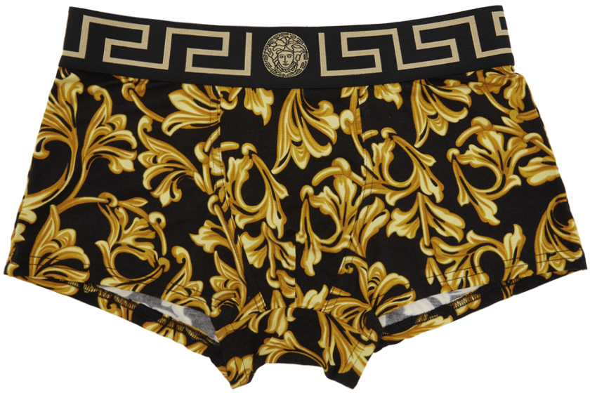 Versace Underwear: Black Medusa Borroco Boxer Briefs | SSENSE