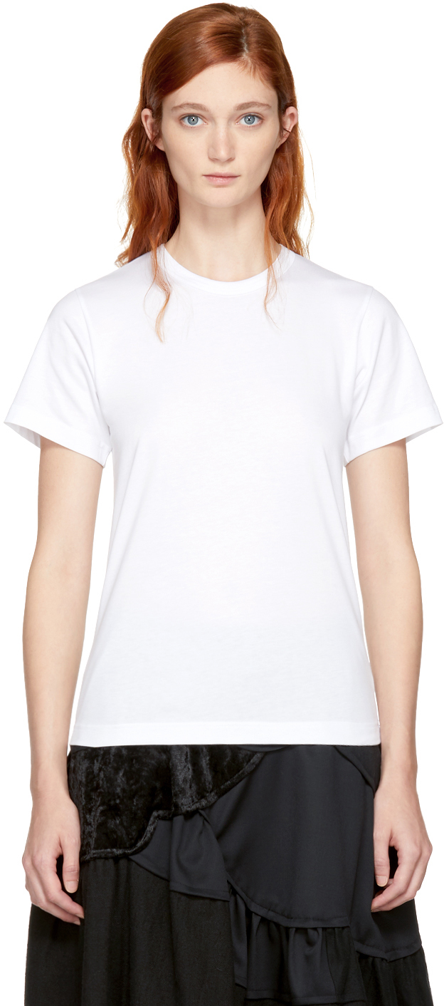 Comme des Garçons Comme des Garçons: White Cotton T-Shirt | SSENSE