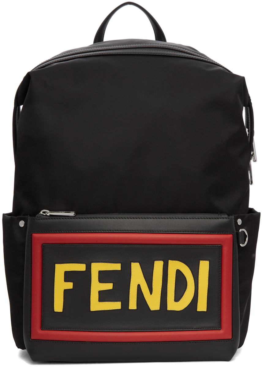 Fendi Black Nylon 'Fendi Vocabulary' Backpack SSENSE Canada