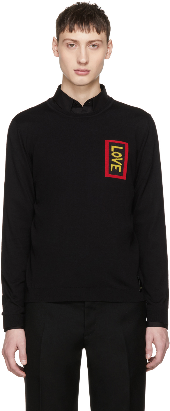 Fendi: Black 'Love' Sweater | SSENSE