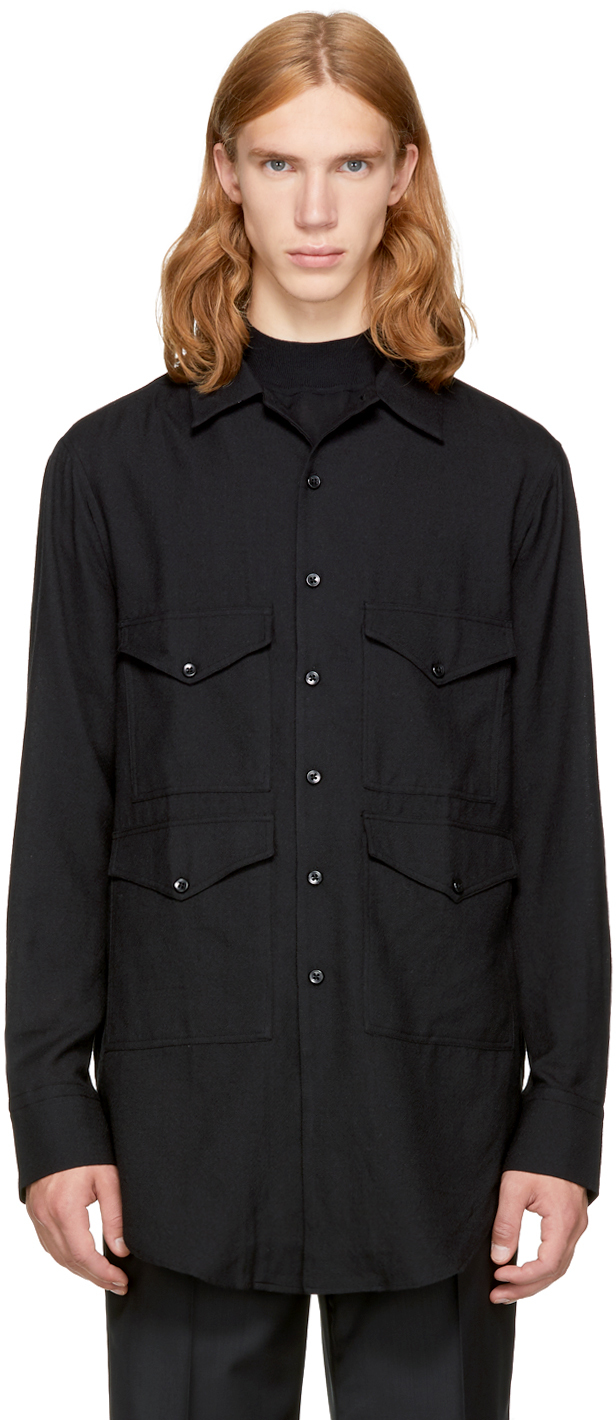 Song for the Mute: Black Four Pocket Shirt | SSENSE