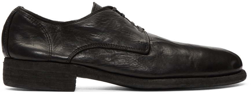 Guidi: Black Leather Derbys | SSENSE