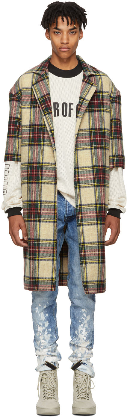 Fear of God: Multicolor Wool Plaid Overcoat | SSENSE