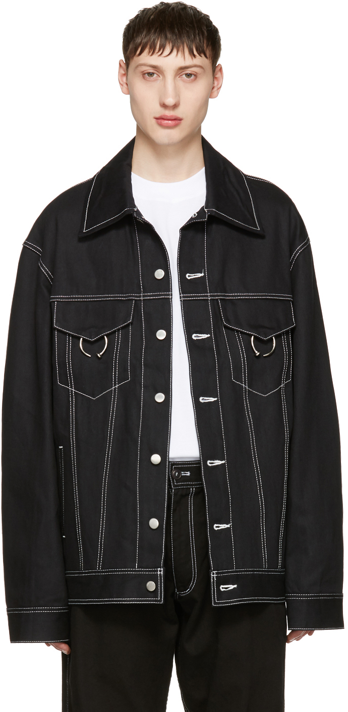 AMBUSH: Black Oversized Denim Jacket | SSENSE