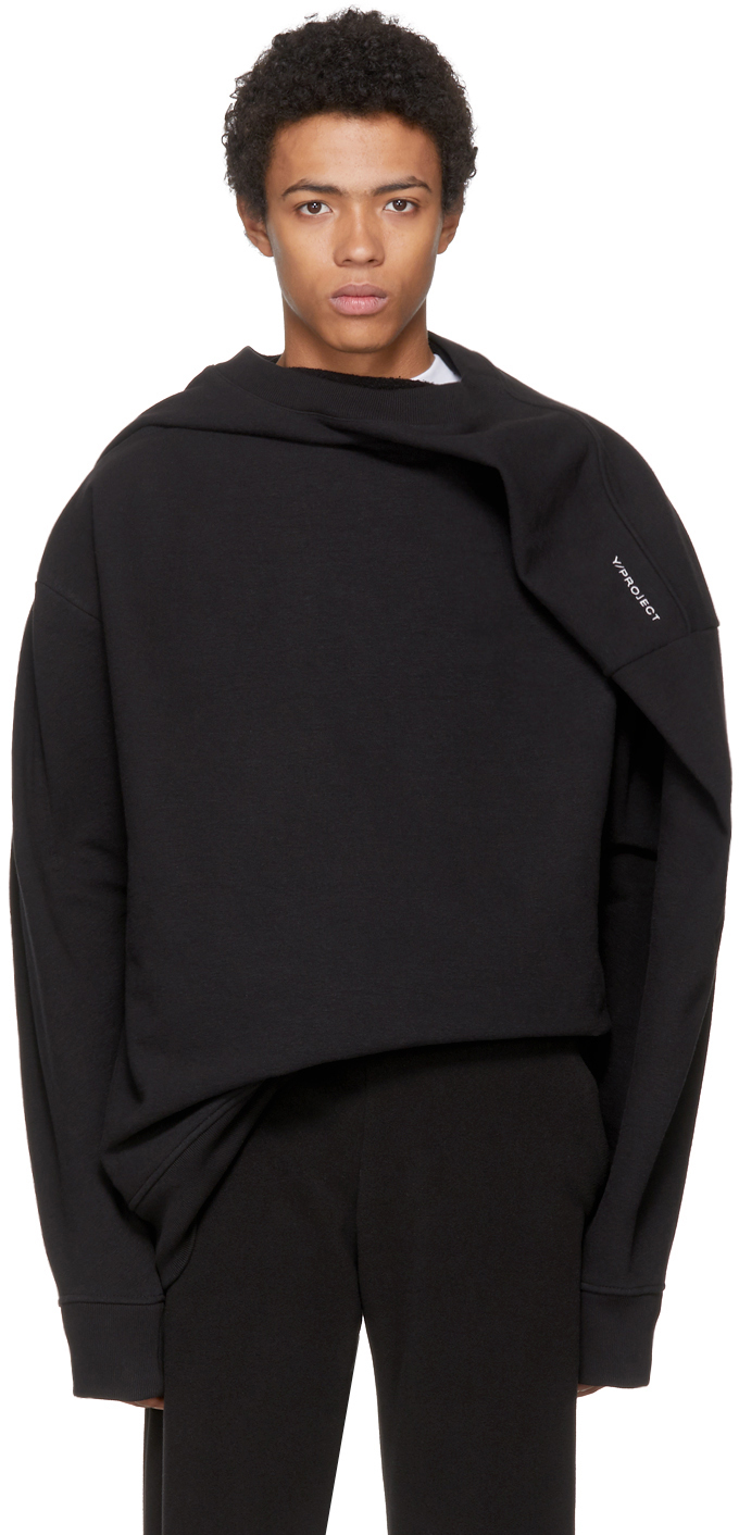 Y/Project: Black Deconstructed Sweatshirt | SSENSE UK