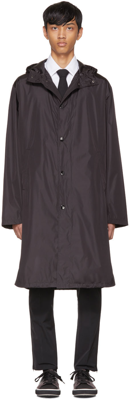 Prada: Black Waterproof Nylon Rain Jacket | SSENSE