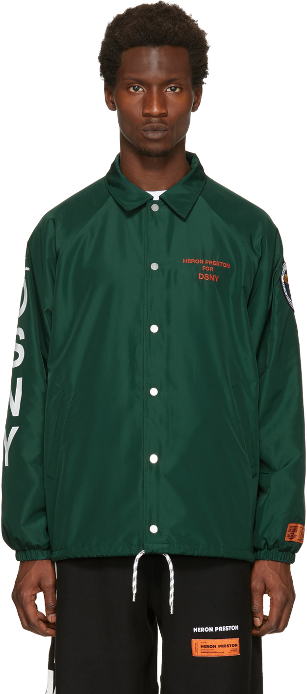 Heron Preston: Green DSNY Edition Coach Jacket | SSENSE