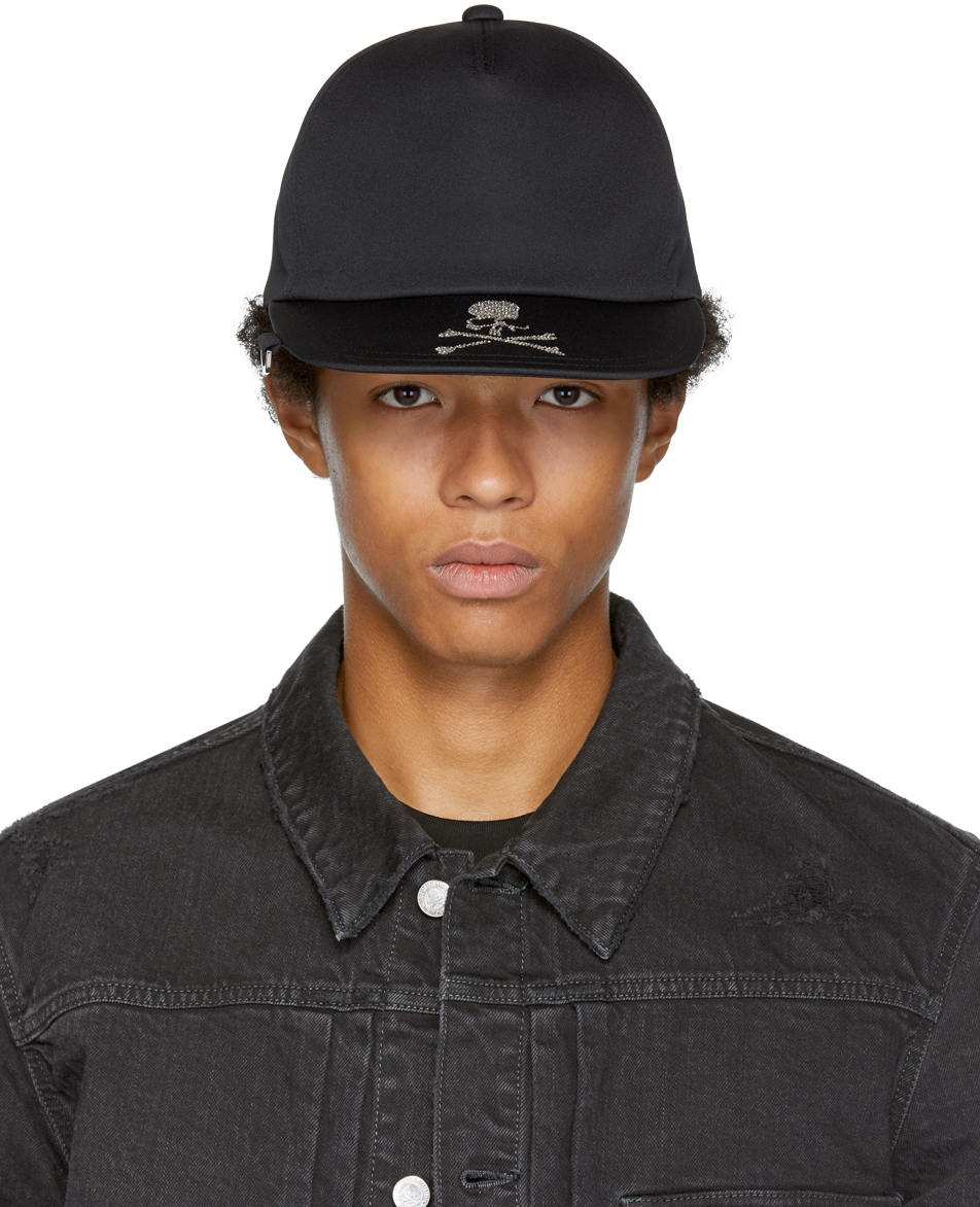 mastermind WORLD: Black Swarovski Cap | SSENSE Canada