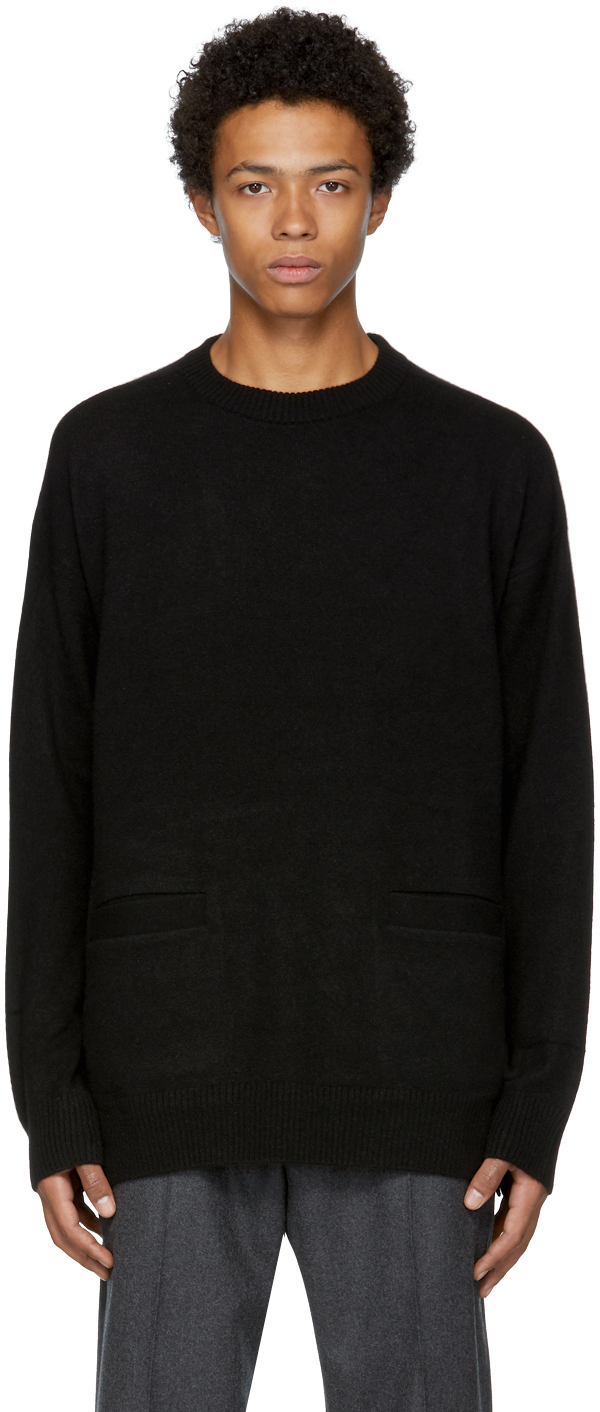 mastermind WORLD: Black Cashmere Intarsia Sweater | SSENSE